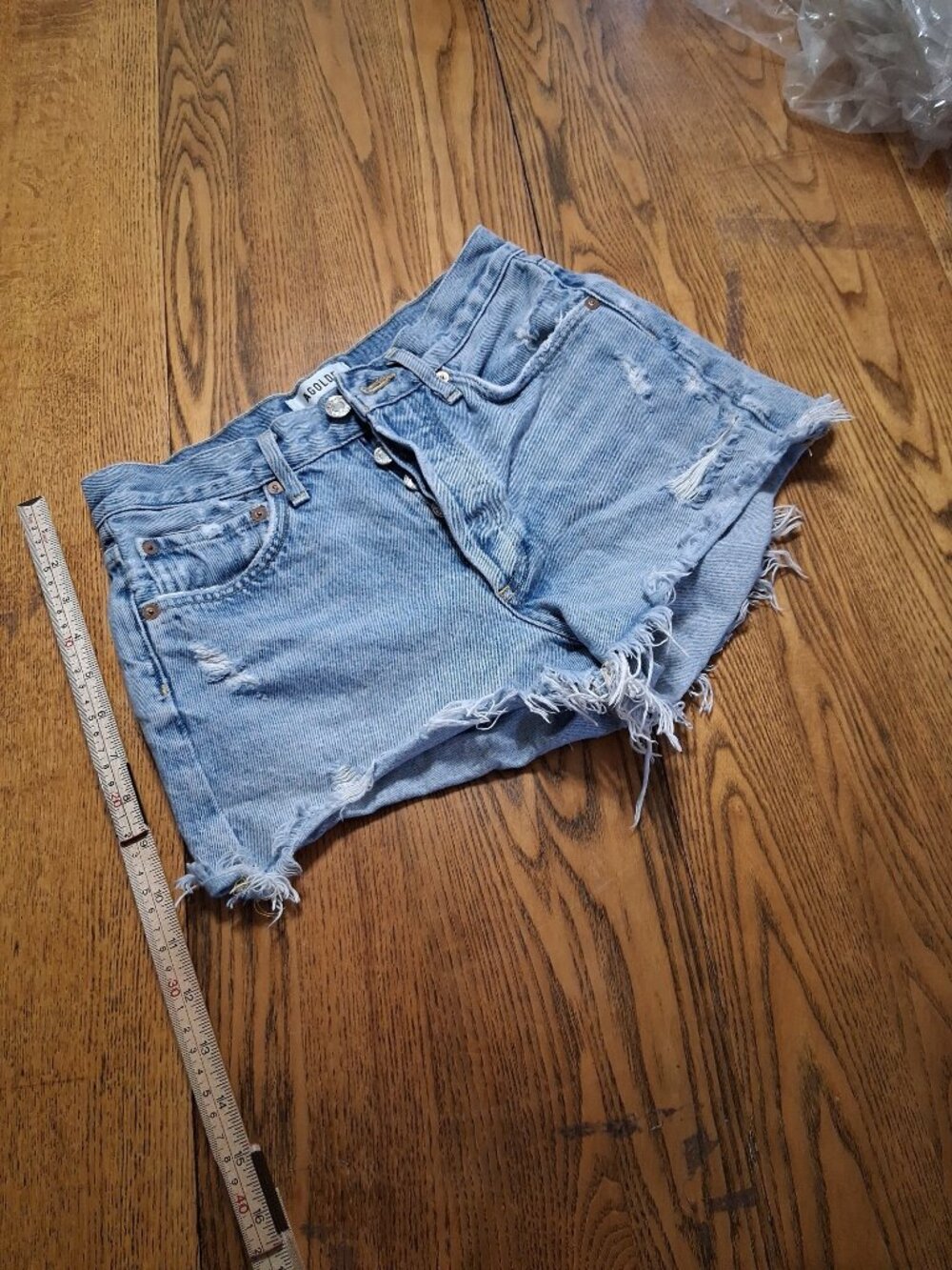 AGOLDE SHORTS JEAN WOMEN 23 Blue  BUTTON FLY CUTOFFS
